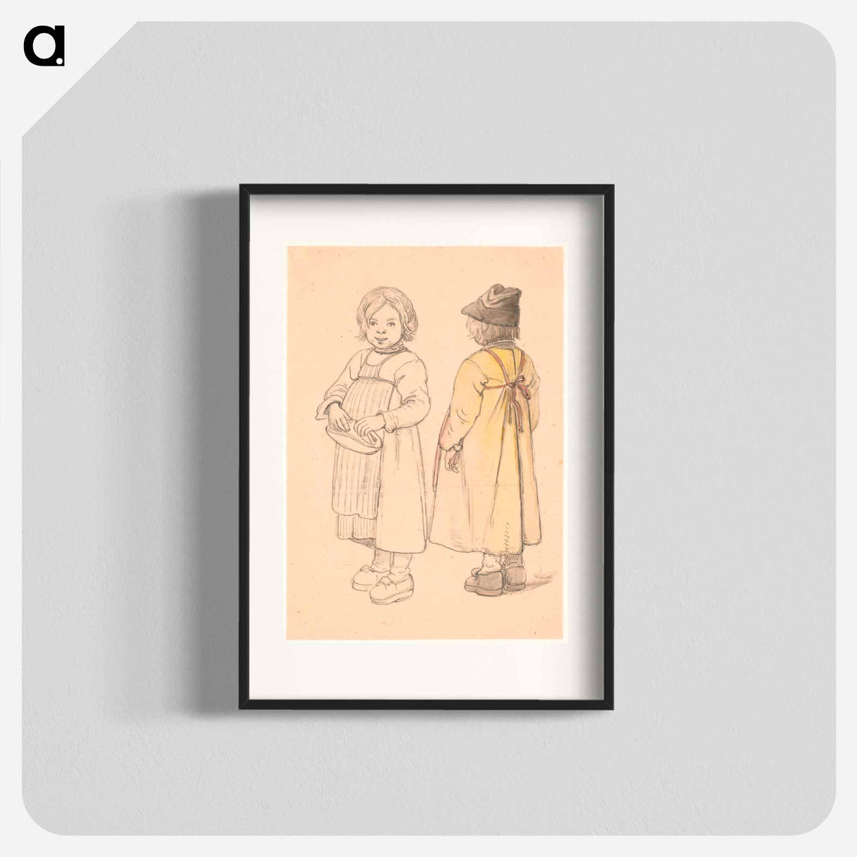 Two studies of a small Swedish boy from Leksand by Wilhelm Marstrand - Wilhelm Marstrand Poster.