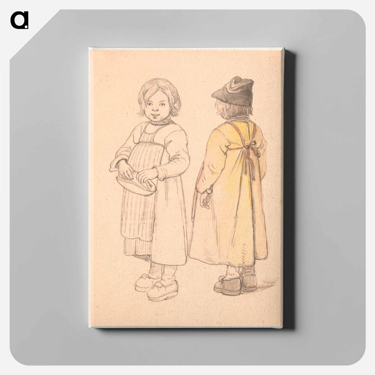 Two studies of a small Swedish boy from Leksand by Wilhelm Marstrand - Wilhelm Marstrand Canvas.