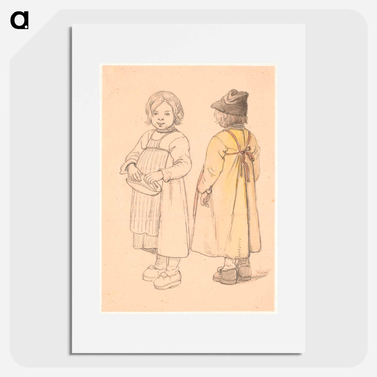 Two studies of a small Swedish boy from Leksand by Wilhelm Marstrand - Wilhelm Marstrand Poster.