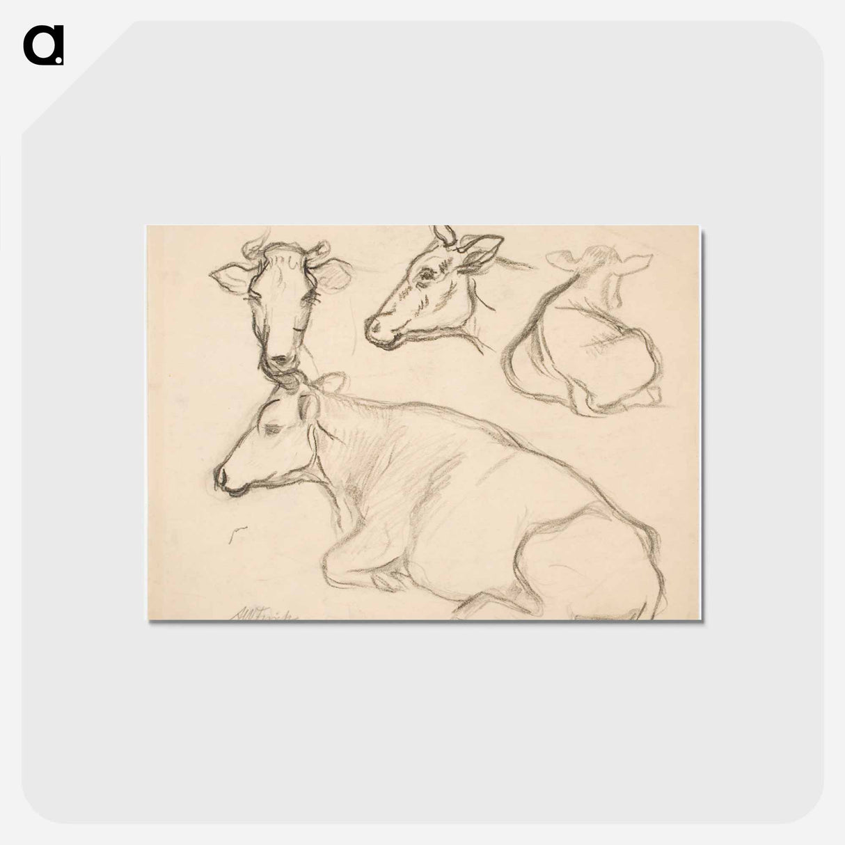 Lehmäharjoitelmia - アルフレッド ウィリアム フィンチ Postcard.