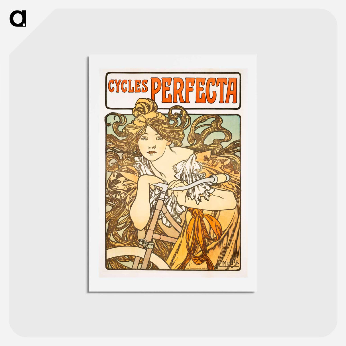 アートポストカード-Cycles Perfecta - アルフォンス ミュシャ Postcard.