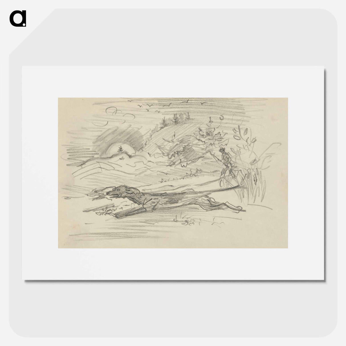 Sketchbook 22 hunting dogs in the country - アーノルド ピーター ワイズ クビンチャン Poster.