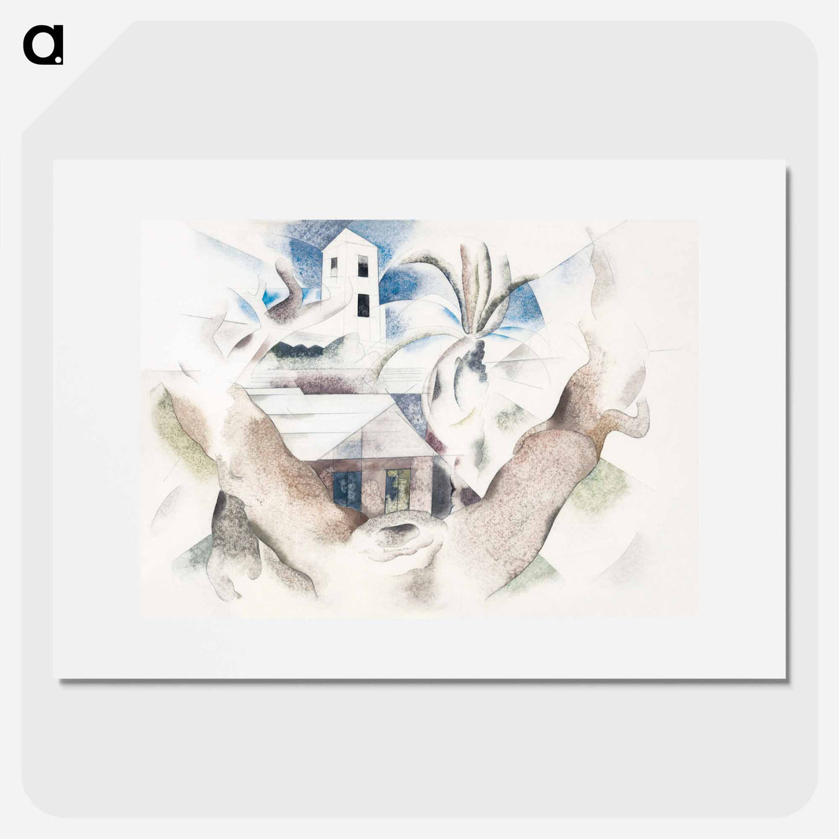 アートポスター-Bermuda No. 1, Tree and House - チャールズ デムス Poster.