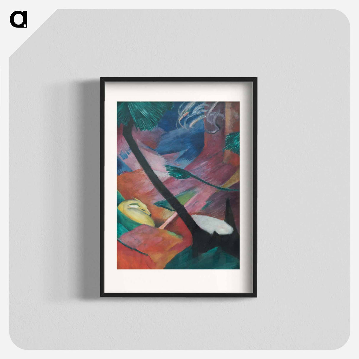 Deer in the woods II - Franz Marc Poster.
