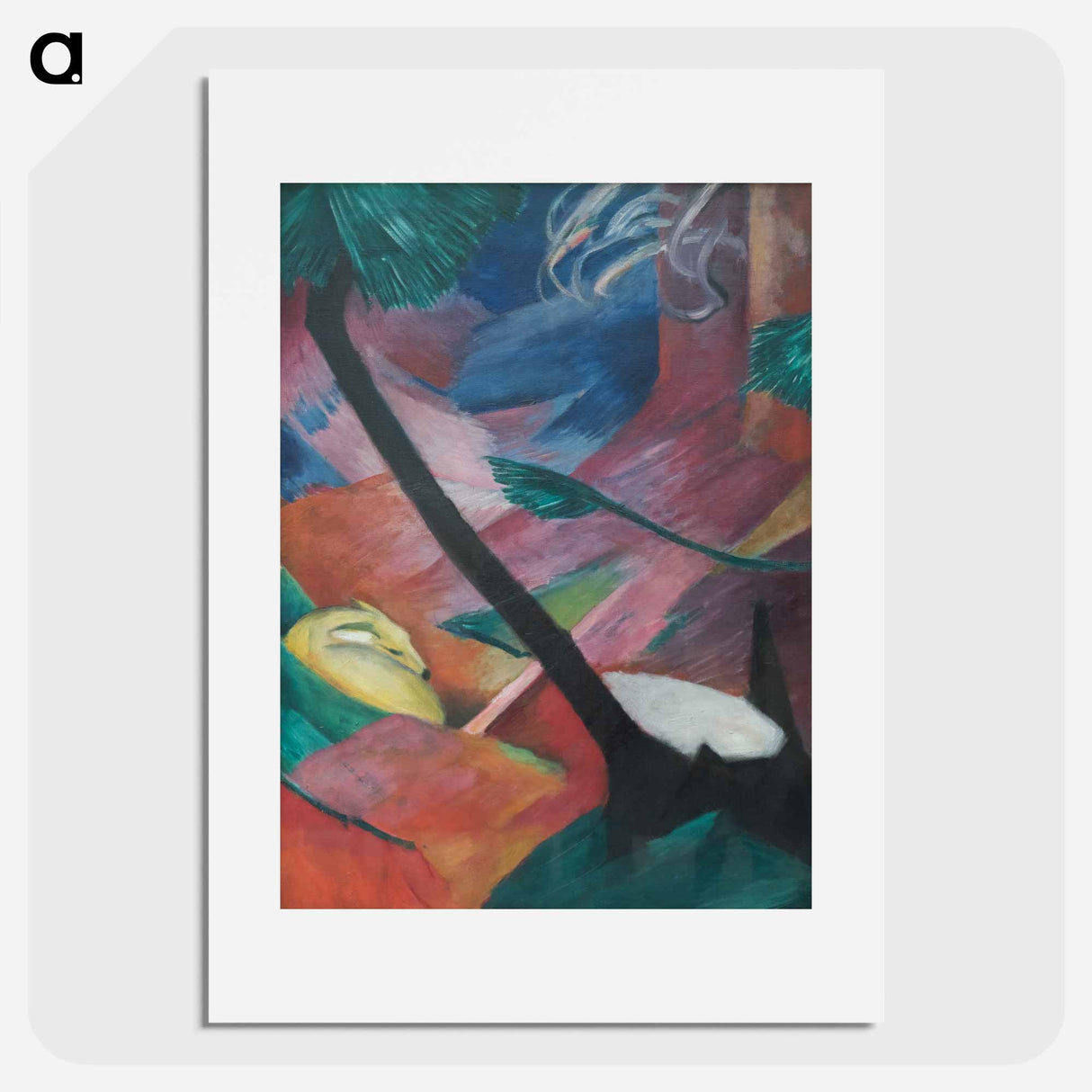 Deer in the woods II - Franz Marc Poster.