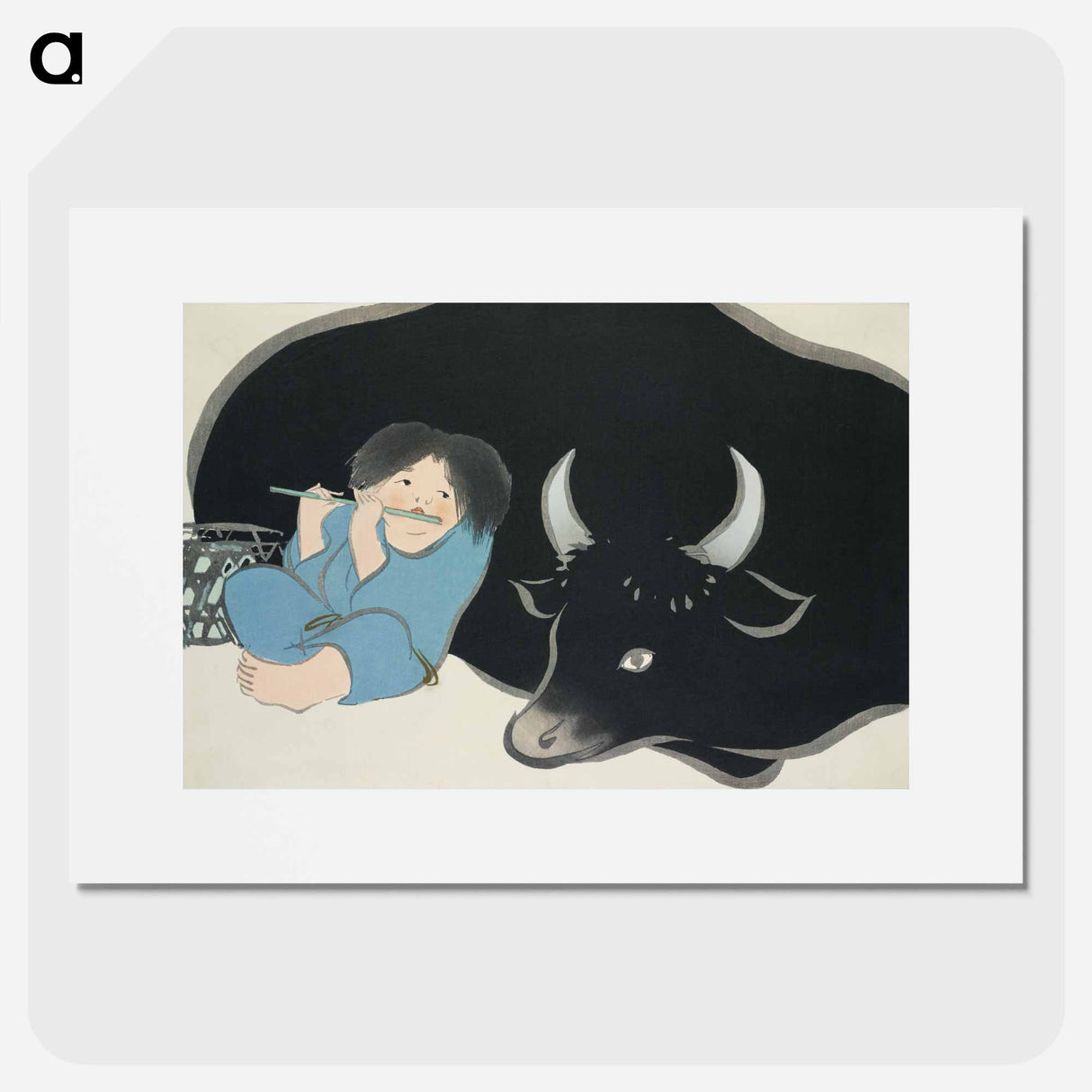 Flute player from Momoyogusa–Flowers of a Hundred Generations - 神坂 雪佳 Poster.