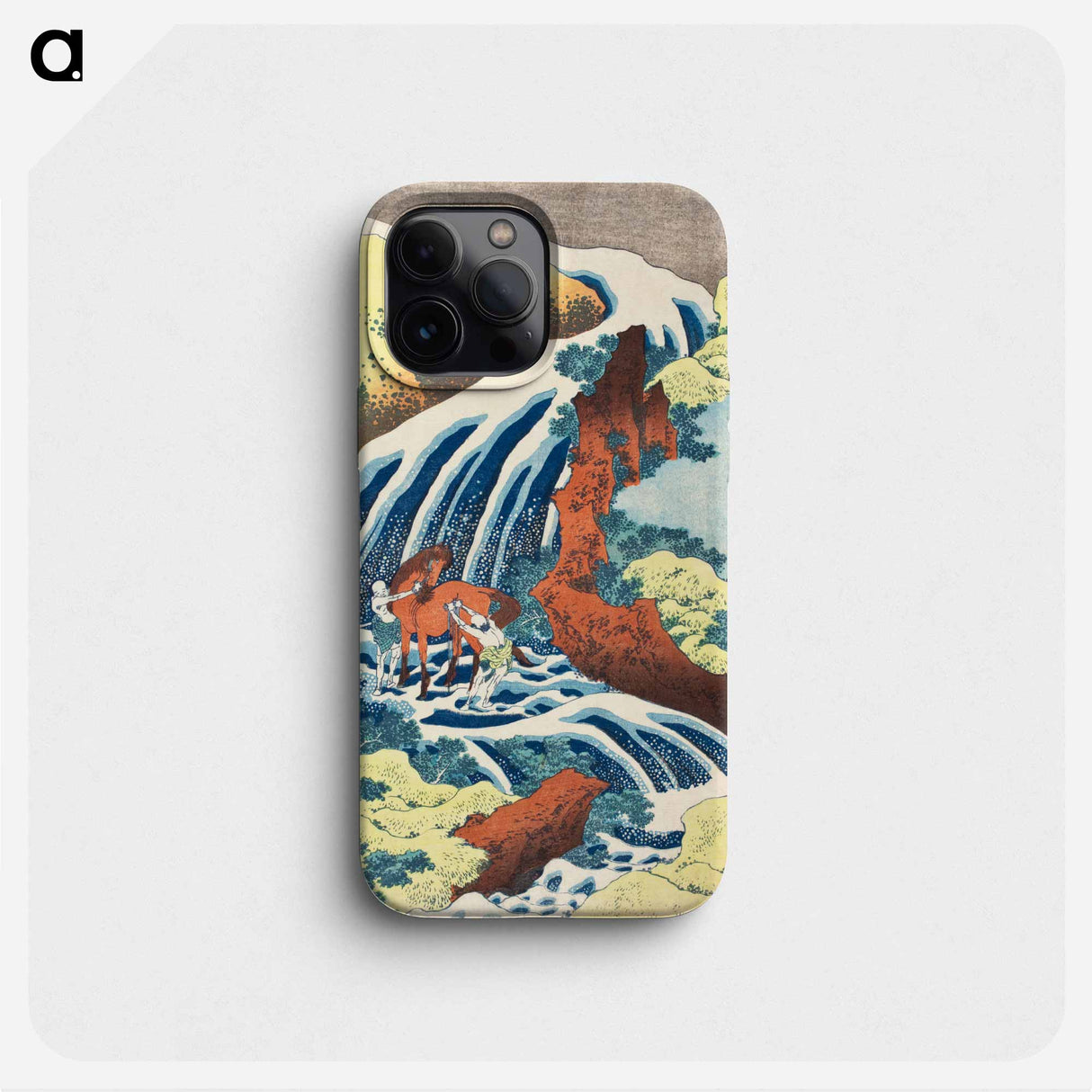 Waterfall where Yoshitsune washed his Horse, Yoshino, Yamato Province - Katsushika Hokusai Phone Case.