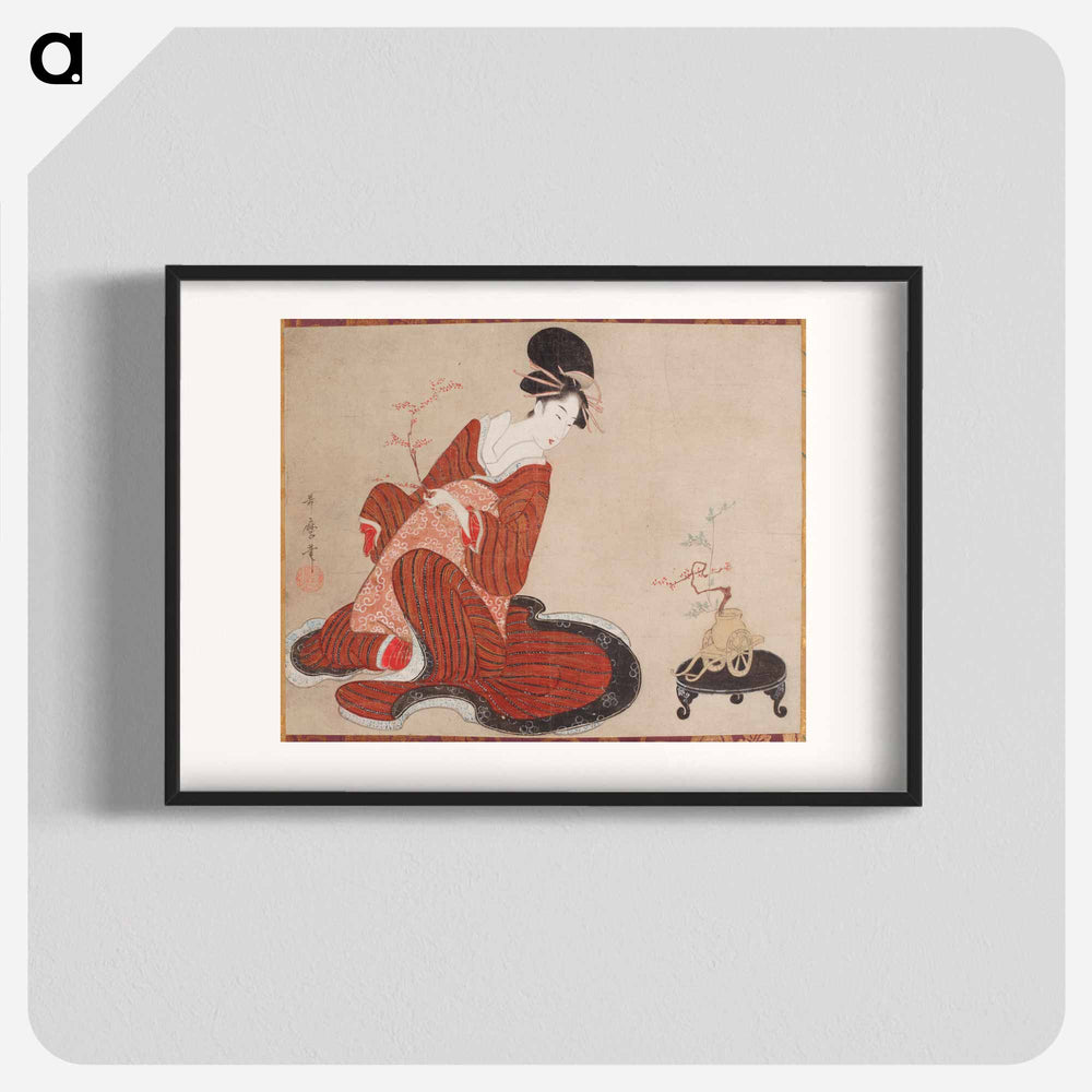 Woman Making a Flower Arrangement - 喜多川 歌麿 Poster.