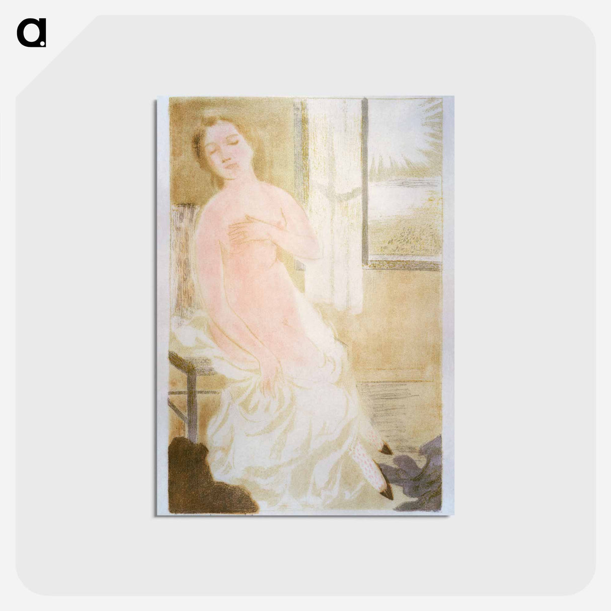 アートポストカード-But it's the heart that beats too fast (Mais c'est le coeur qui bat trop vite) - モーリス ドニ Postcard.