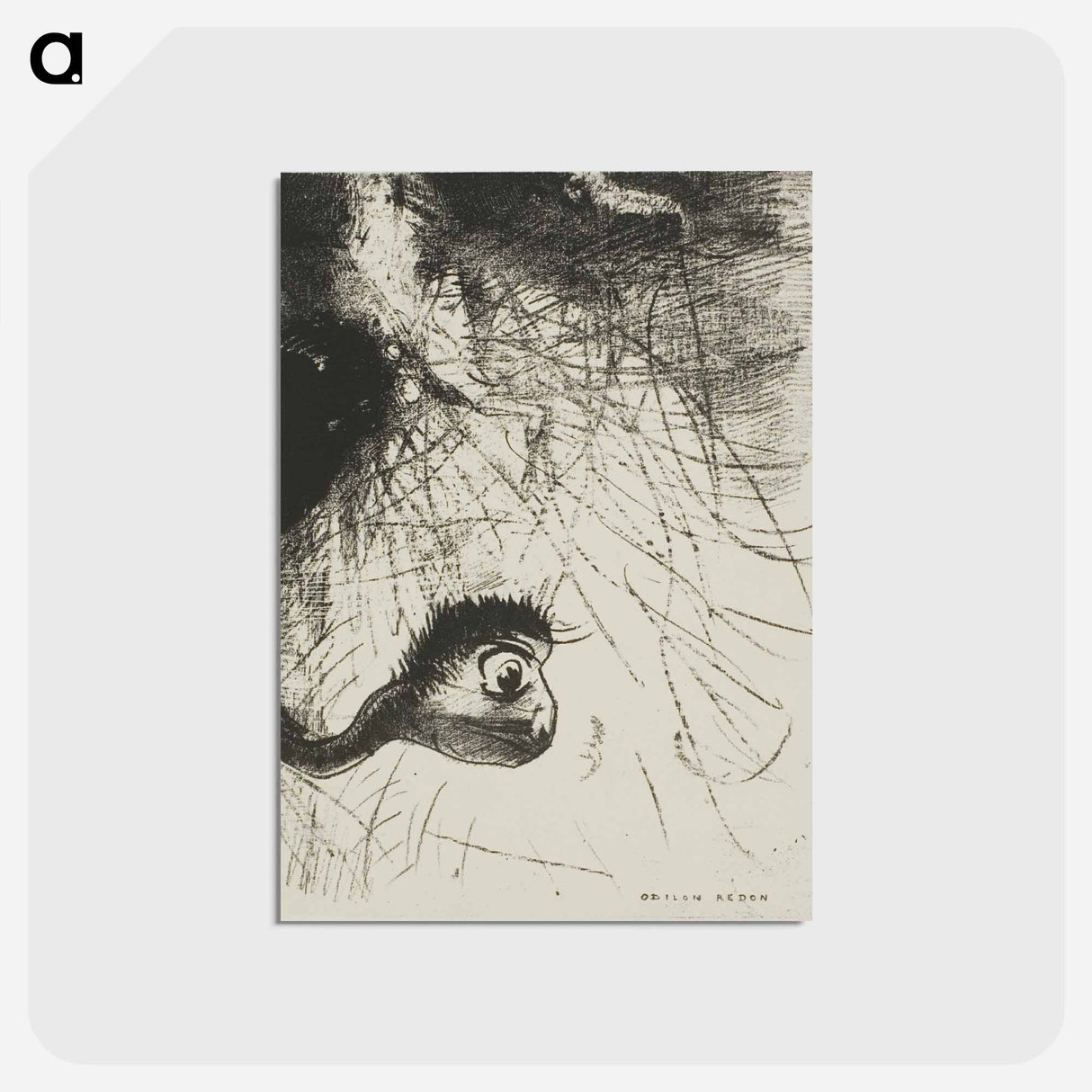 アートポストカード-Saint Anthony: "Somewhere there must be primordial shapes whose bodies are only images, plate 4 of 6" - オディロン ルドン Postcard.