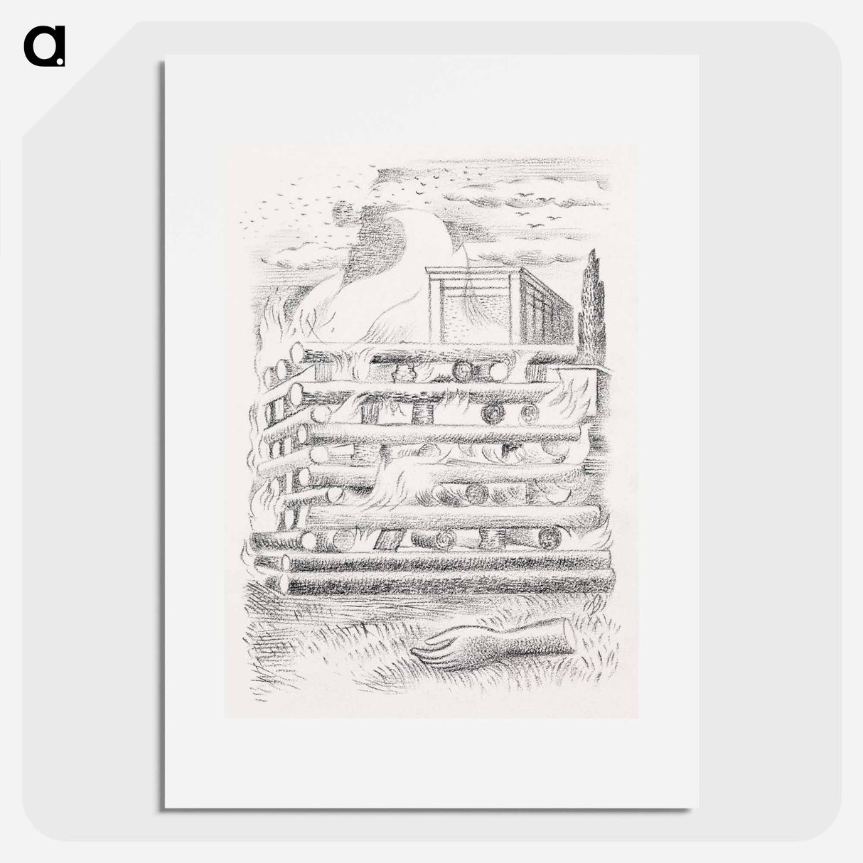 Design for Urne Buriall–Funeral Pyre - ポール ナッシュ Poster.