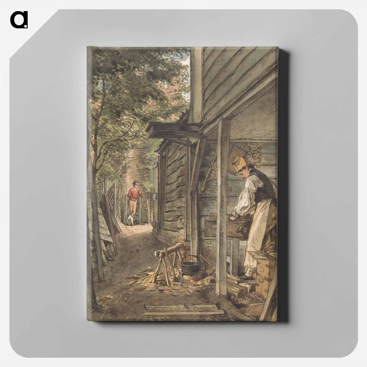 Dr. Munro's Carpenter at Work - William Henry Hunt Canvas.