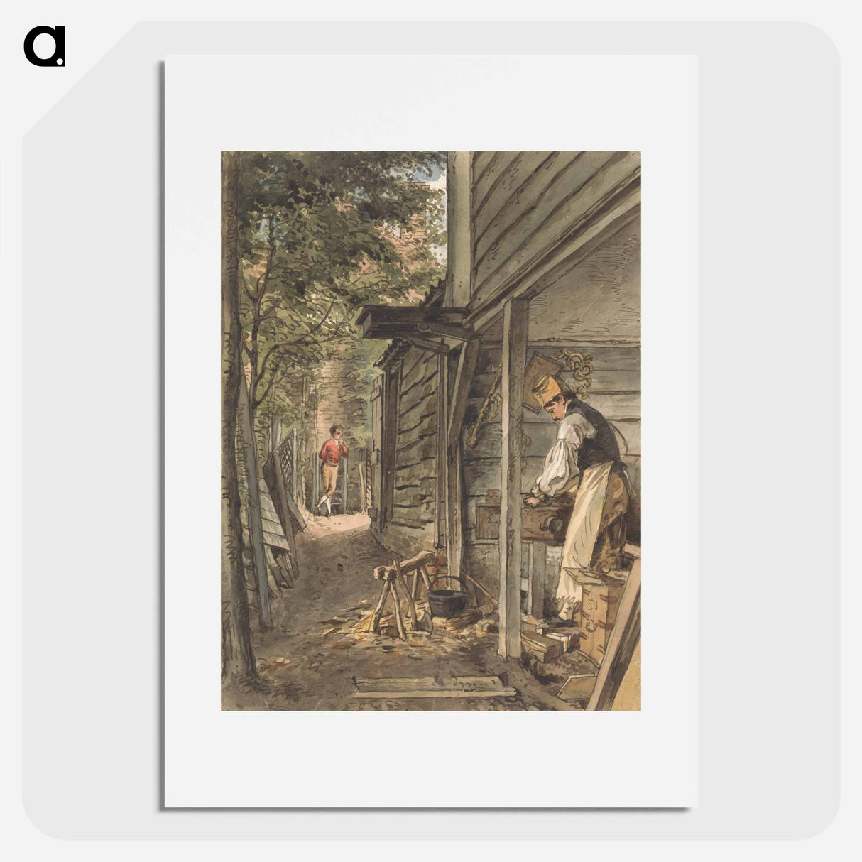 Dr. Munro's Carpenter at Work - William Henry Hunt Poster.