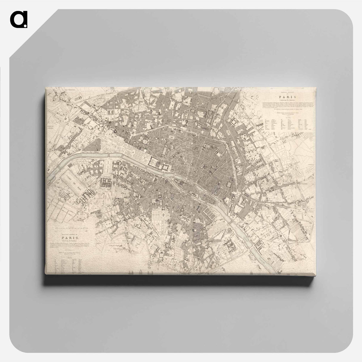 Eastern division of Paris: containing the Quartiers - アンティーク地図 Canvas.