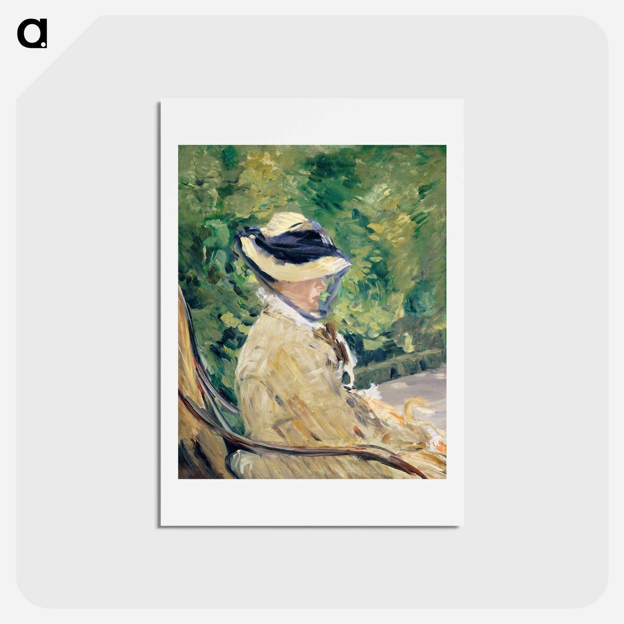 アートポストカード-Madame Manet at Bellevue - エドゥアール マネ Postcard.