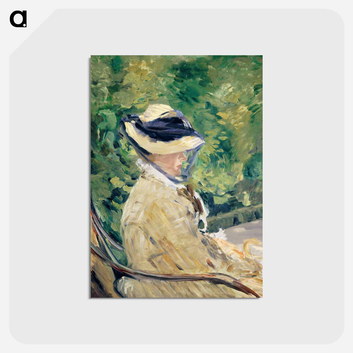 アートポストカード-Madame Manet at Bellevue - エドゥアール マネ Postcard.