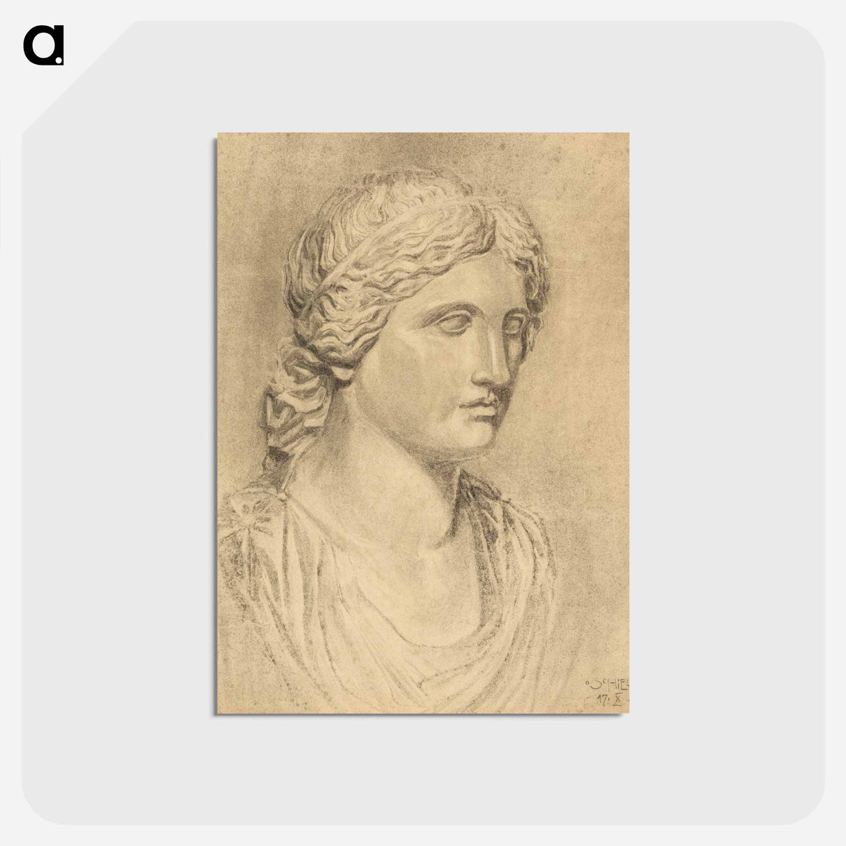 Antike Büste - エゴン シーレ Postcard.