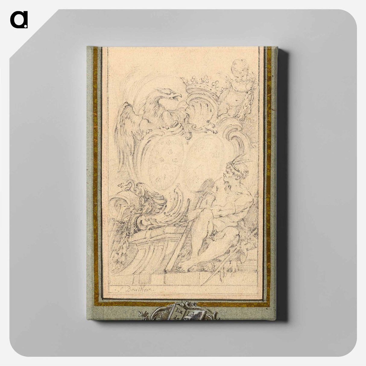 Armorial Bookplate for Crozat, Baron de Thiers - フランソワ ブーシェ Canvas.