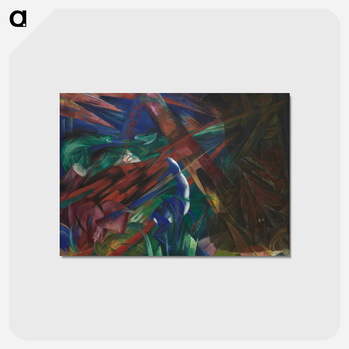 アートポストカード-Animal fates (the trees showed their rings, the animals their veins) - フランツ マルク Postcard.