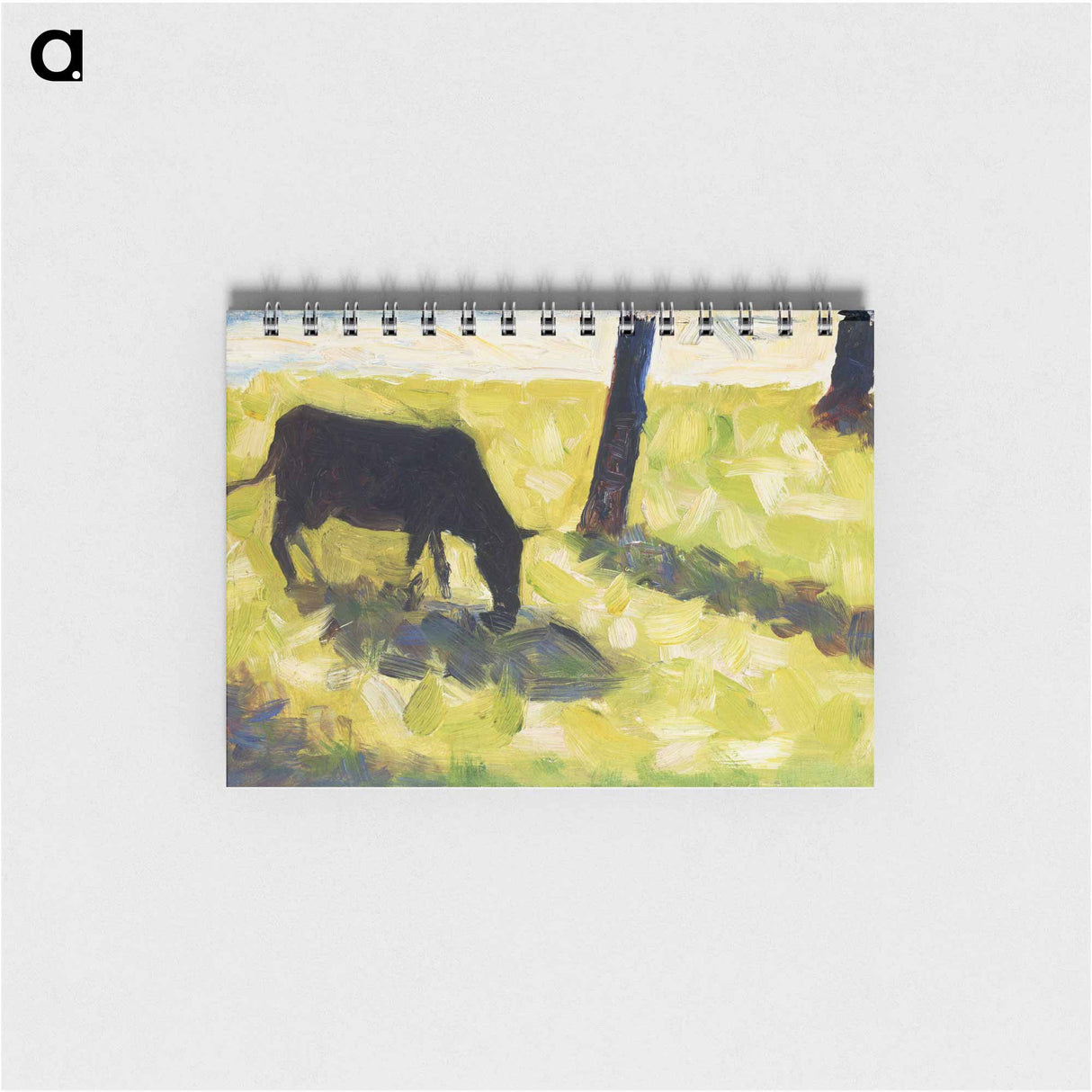 アートメモ帳-Black Cow in a Meadow - ジョルジュ スーラ Memo.