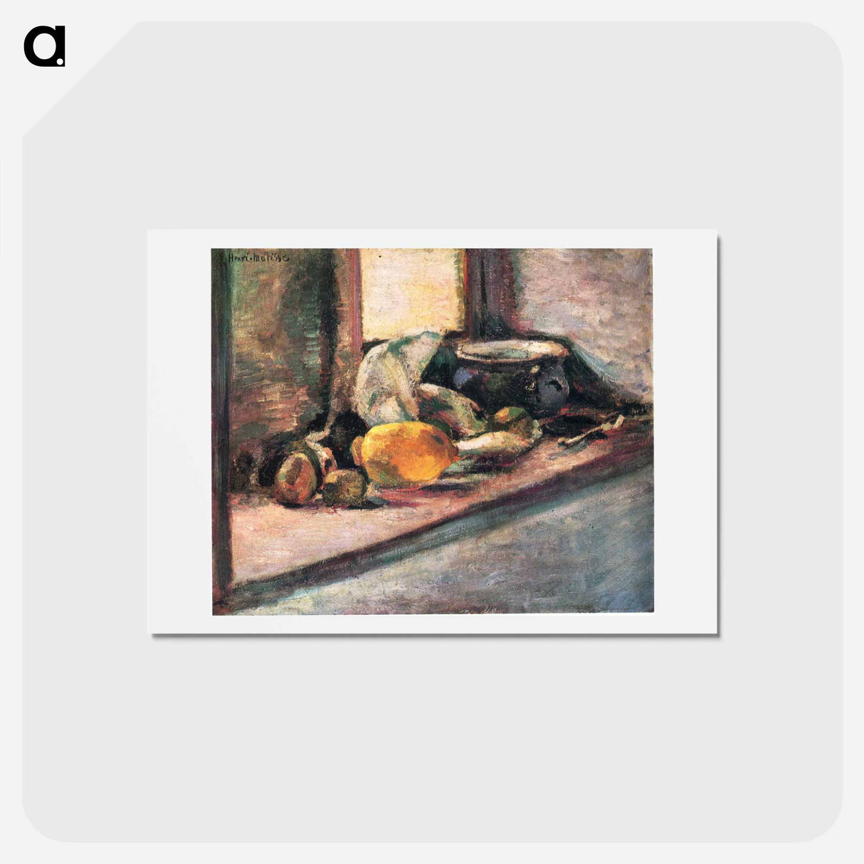 アートポストカード-Blue Pot and Lemon - アンリ マティス Postcard.
