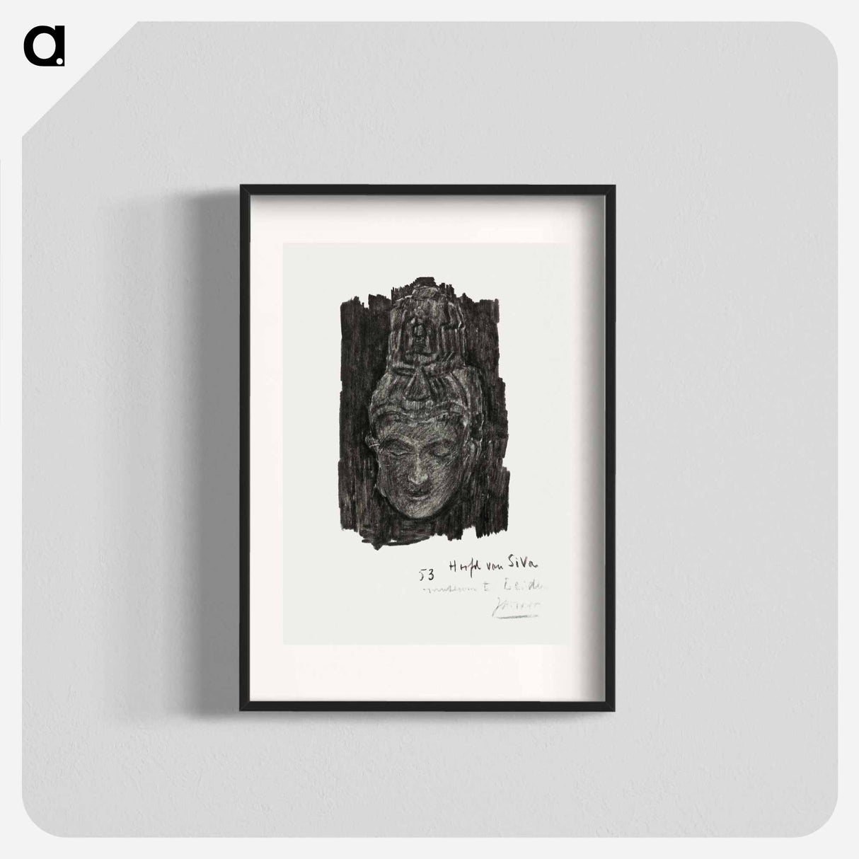 Study of head of Shiva in the Museum of Ethnology in Leiden by Jan Toorop - Jan Toorop Poster.
