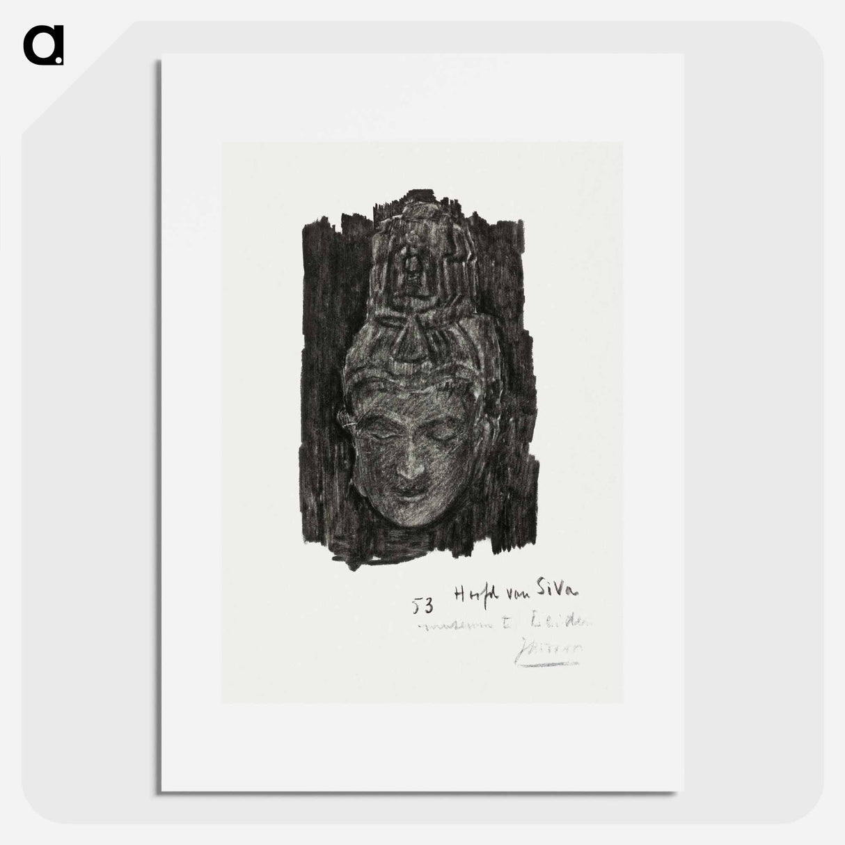 Study of head of Shiva in the Museum of Ethnology in Leiden by Jan Toorop - Jan Toorop Poster.