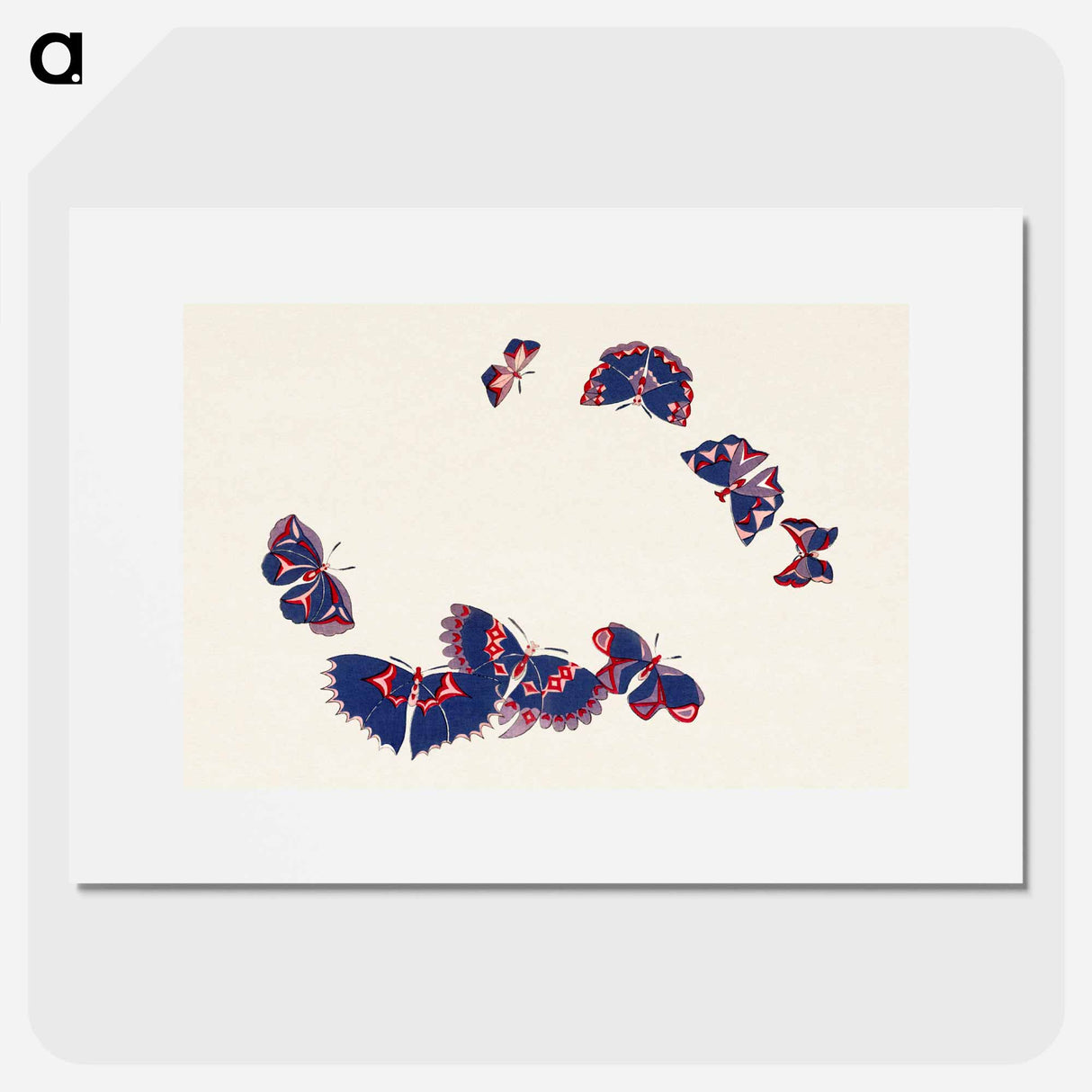 Vintage butterfly - 神坂 雪佳 Poster.