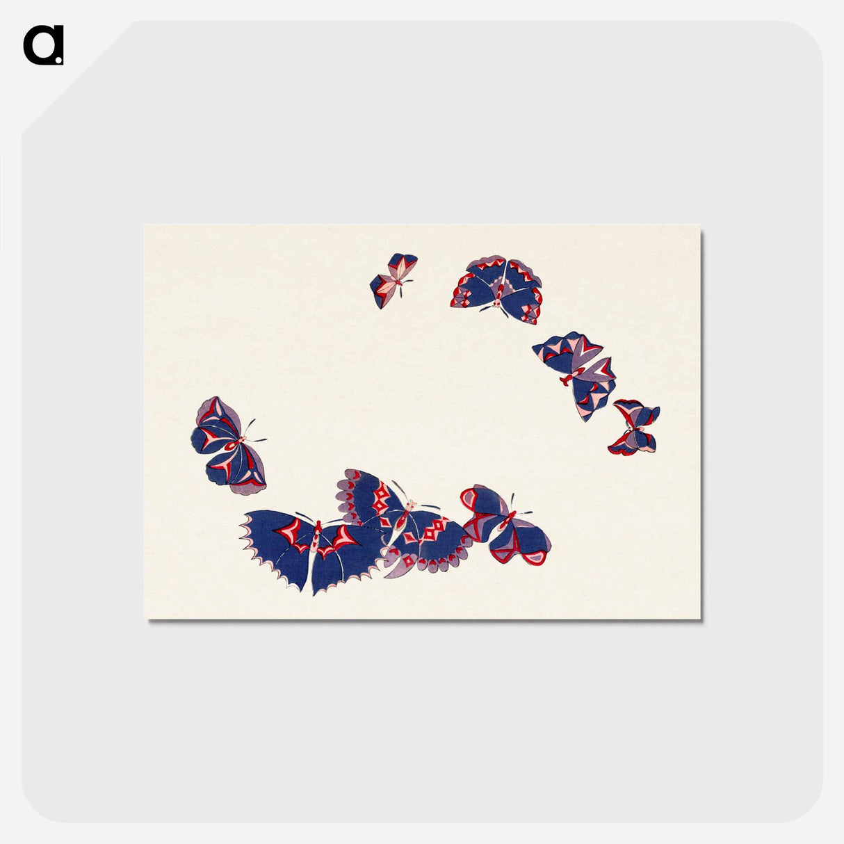 アートポストカード-Vintage butterfly - 神坂 雪佳 Postcard.