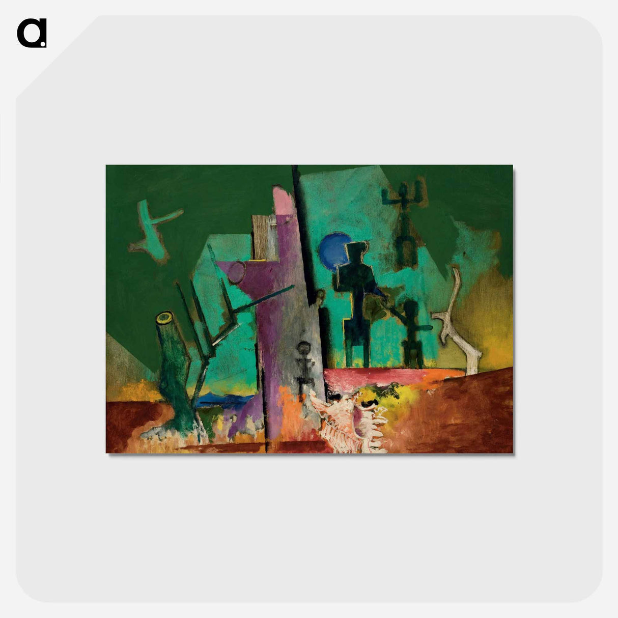 アートポストカード-Composition au coquillage - ルイ マルクーシ Postcard.