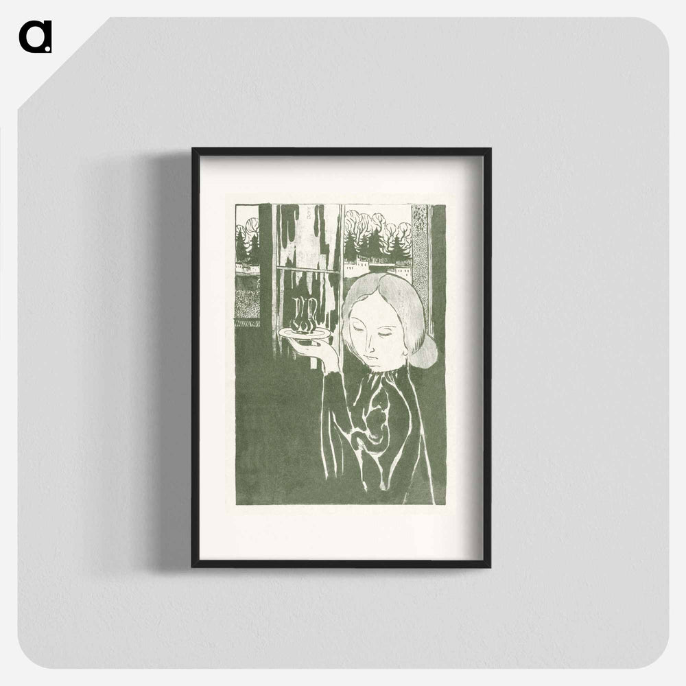 Woman with water jug on tray - モーリス ドニ Poster.