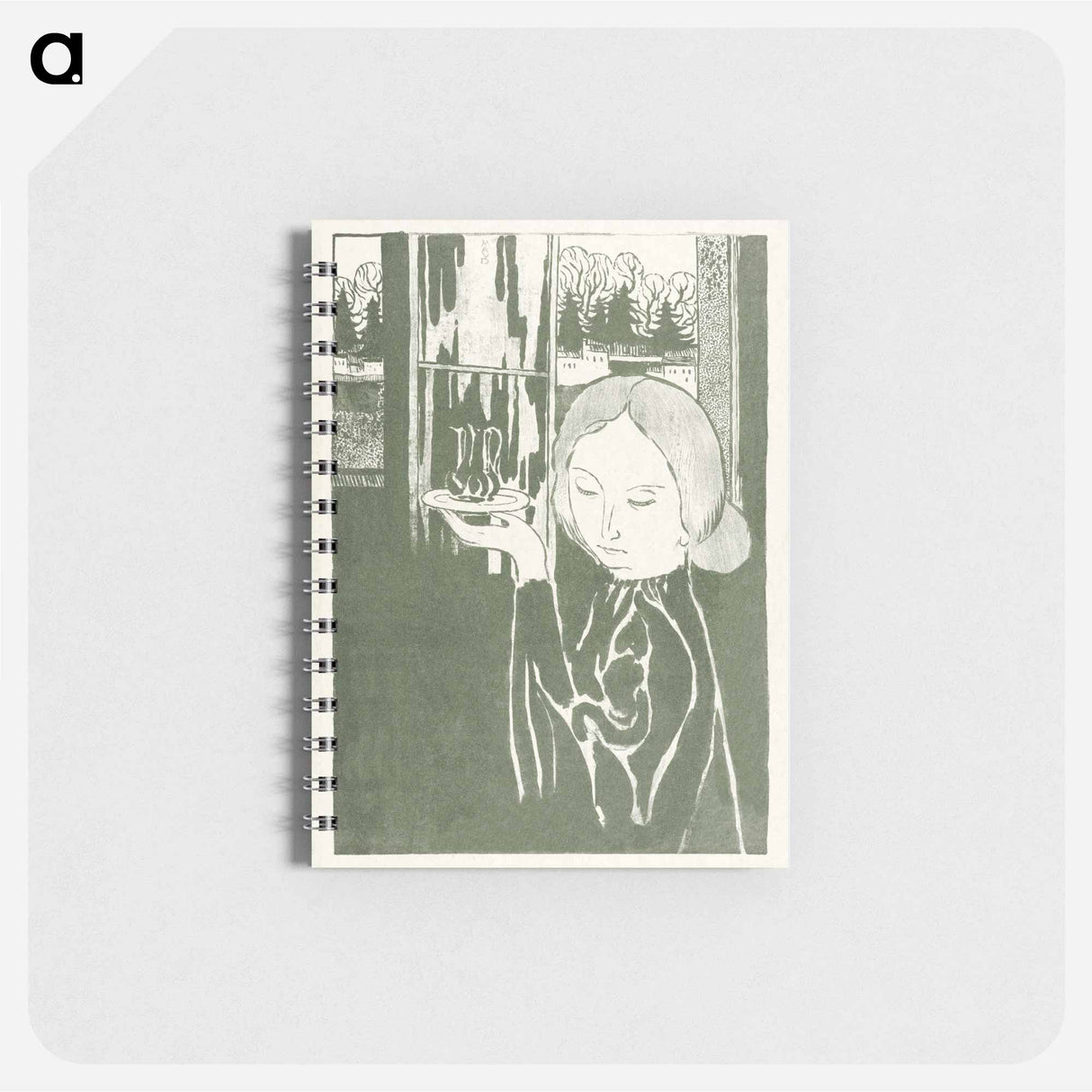 Woman with water jug on tray - モーリス ドニ Memo.