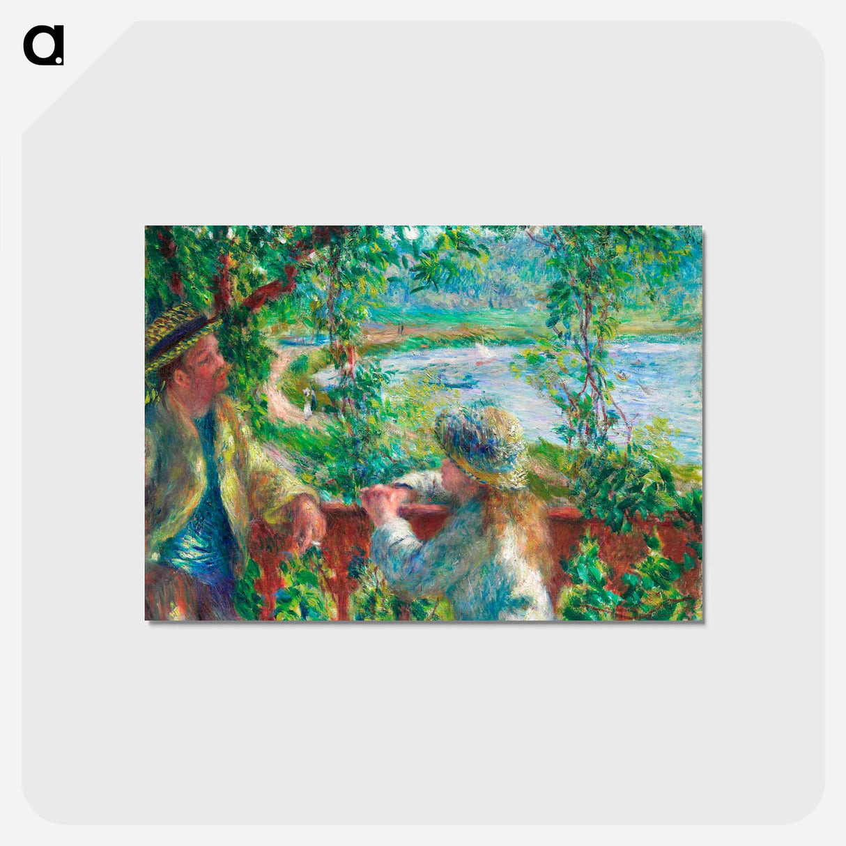 アートポストカード-Near the Lake - ピエール オーギュスト ルノワール Postcard.