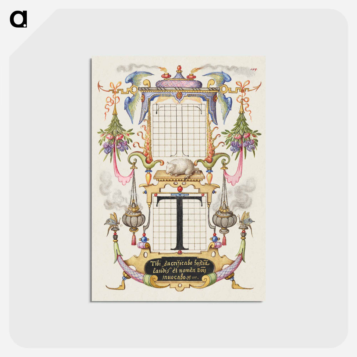 アートポストカード-Guide for Constructing the Letter T from Mira Calligraphiae Monumenta
- 書道のお手本 Postcard.