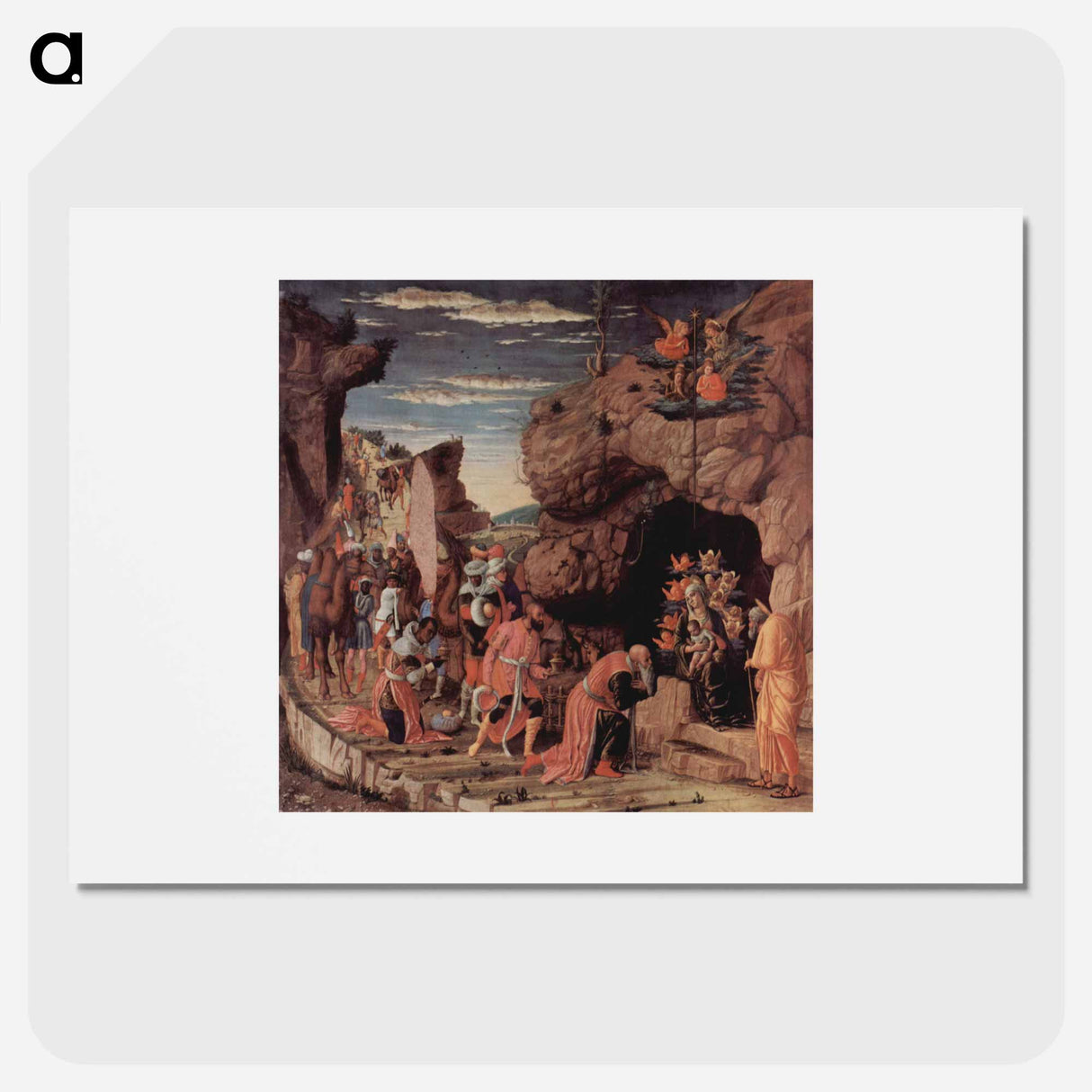 アートポスター-Adoration of the Magi, central panel from the Altarpiece - アンドレア マンテーニャ Poster.