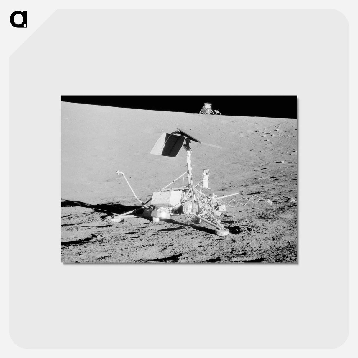 アートポストカード-NASA Spacecrafts on the Moon - アポロ月面着陸 Postcard.