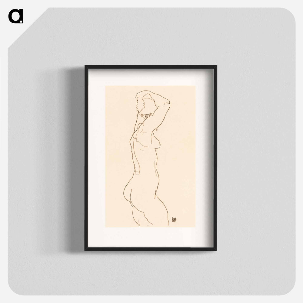 Standing Nude, Facing Right - Egon Schiele Poster.