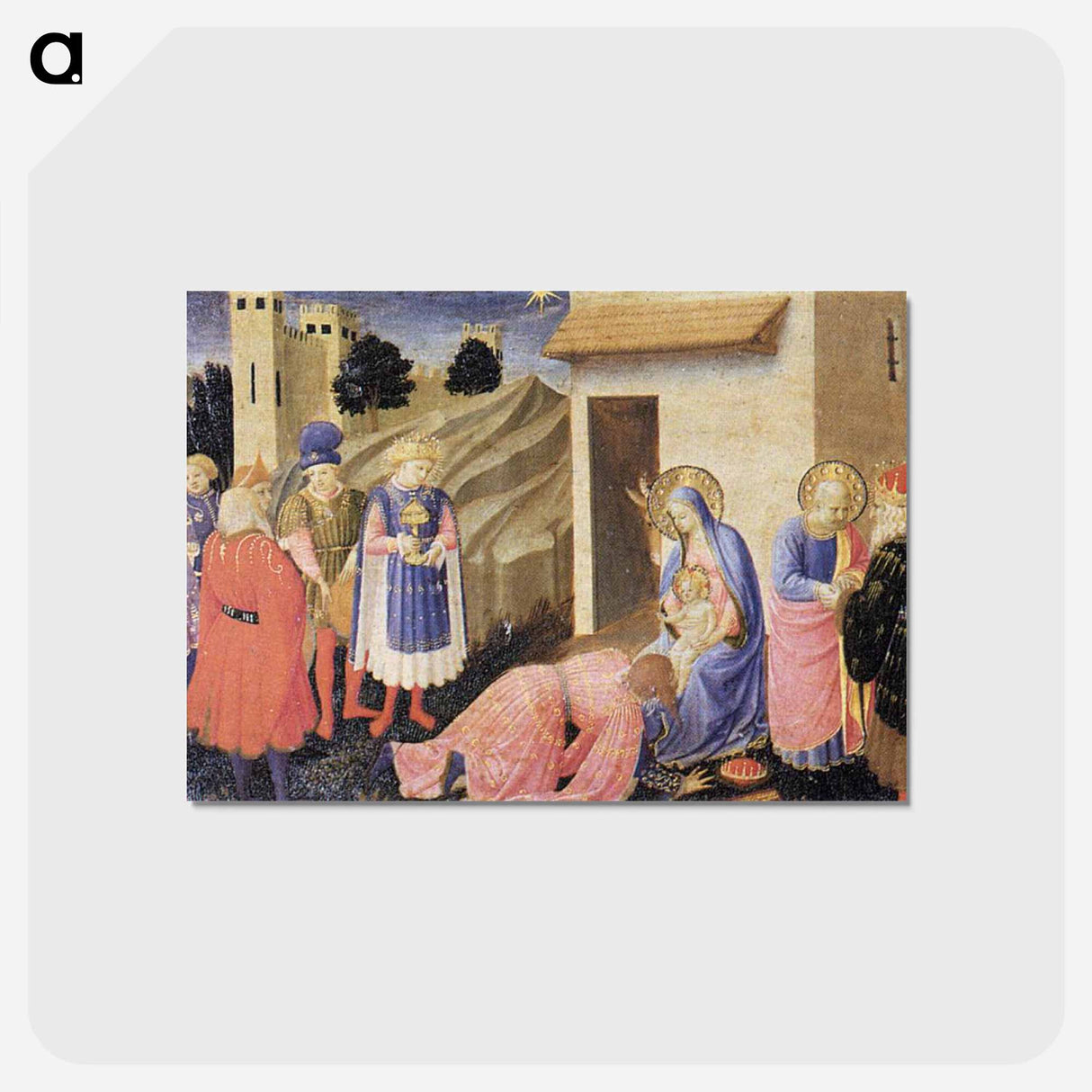 アートポストカード-Adoration of the Magi - フラ アンジェリコ Postcard.