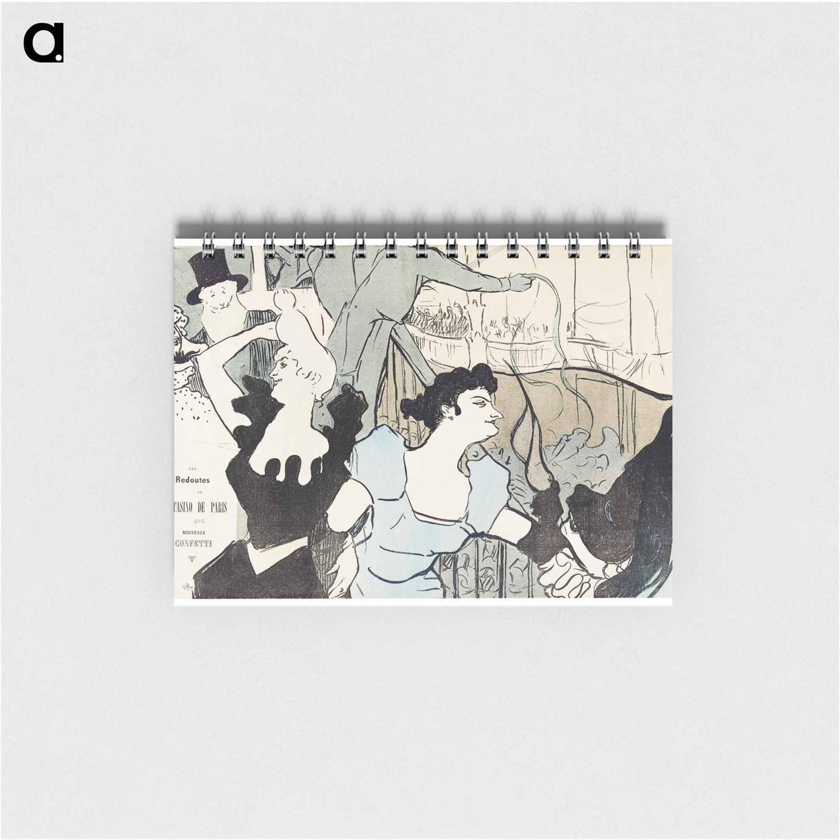 Affiche met aankondiging van gemaskerd bal in Casino van Parijs met portretten van Cha-u-kao en Yvette Guilbert - アンリ ド トゥールーズ ロートレック Memo.