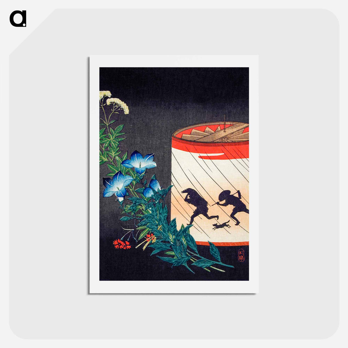 アートポストカード-Bellflower and Lantern - 高橋 宏明 Postcard.