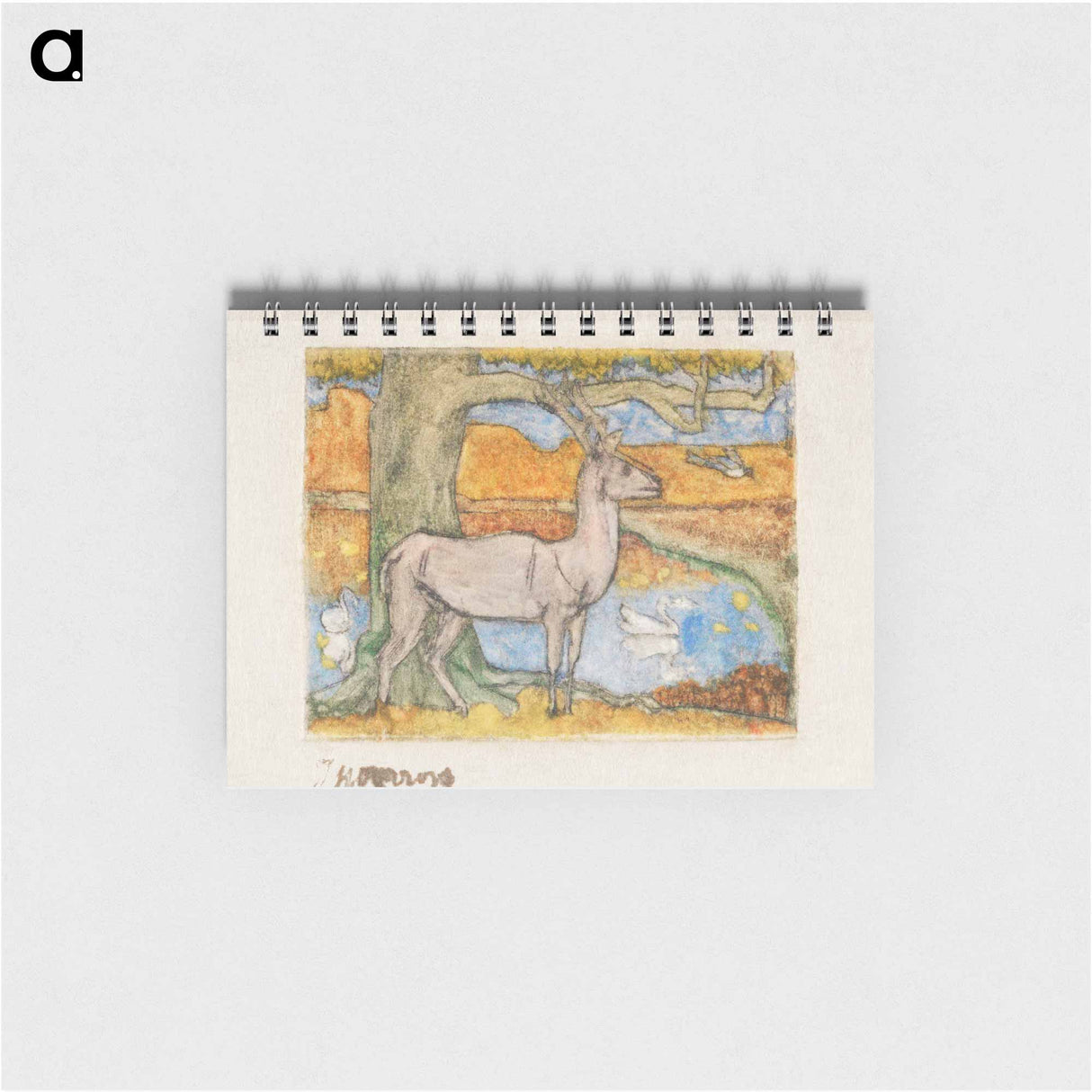 Deer near a Tree in Front of a Pond - ヤン・トゥーロップ Memo.