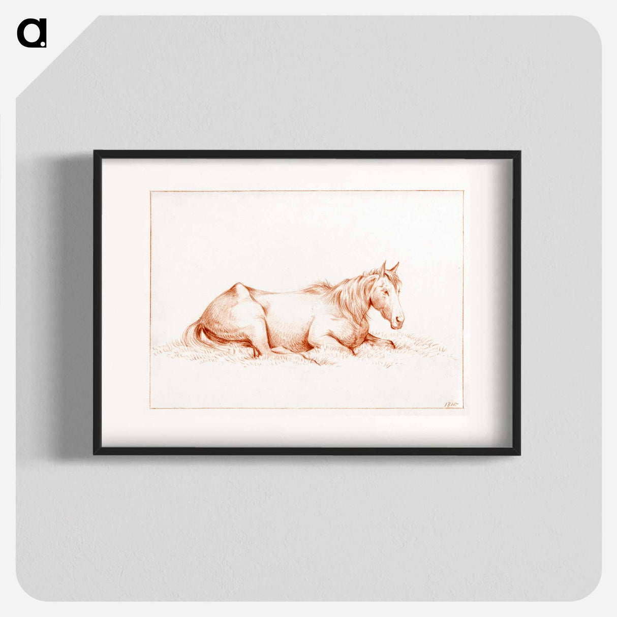 Horse lying in the grass - ジャン ベルナール Poster.