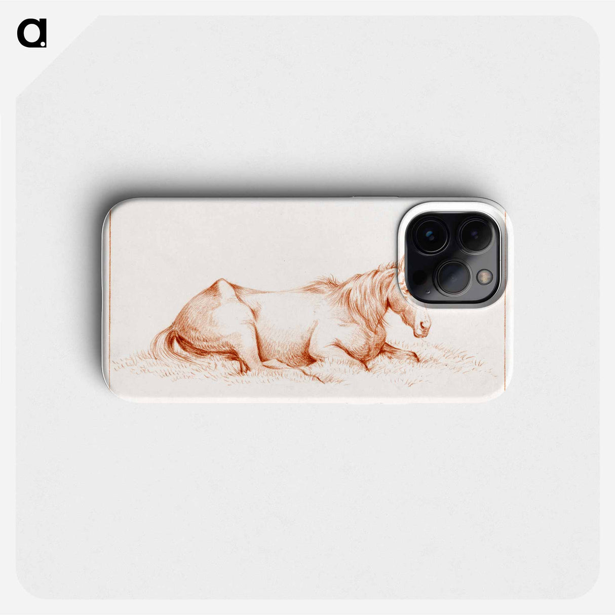 Horse lying in the grass - ジャン ベルナール Phone Case.