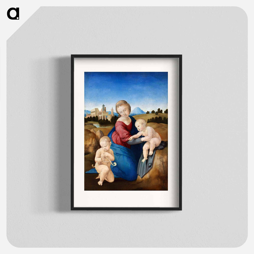 Raphael's Madonna and Child with the Infant Saint John - ラファエロ サンティ Poster.