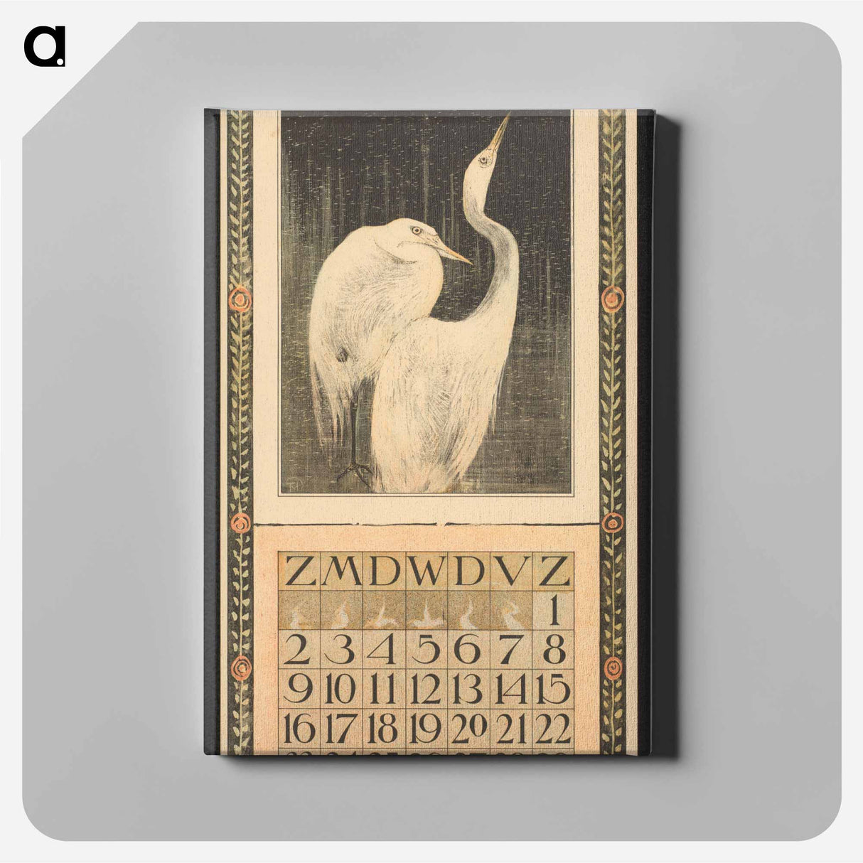 Kalenderblad voor april 1905 by Theo van Hoytema and Tresling and Comp - テオ ヴァン ホイテマ Canvas.