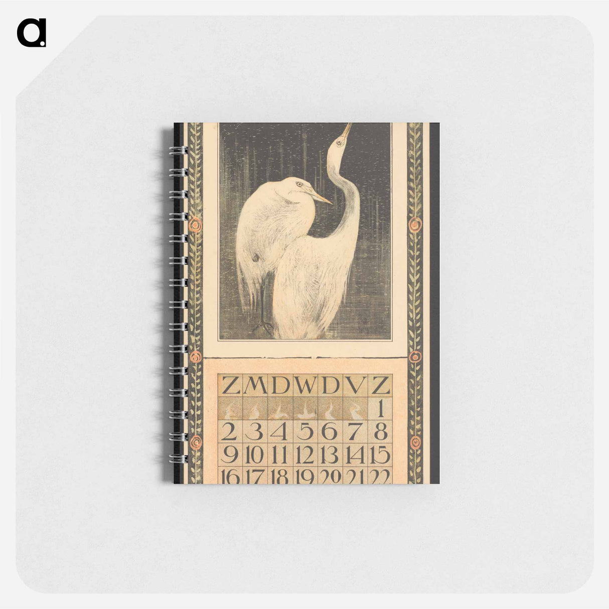 Kalenderblad voor april 1905 by Theo van Hoytema and Tresling and Comp - テオ ヴァン ホイテマ Memo.