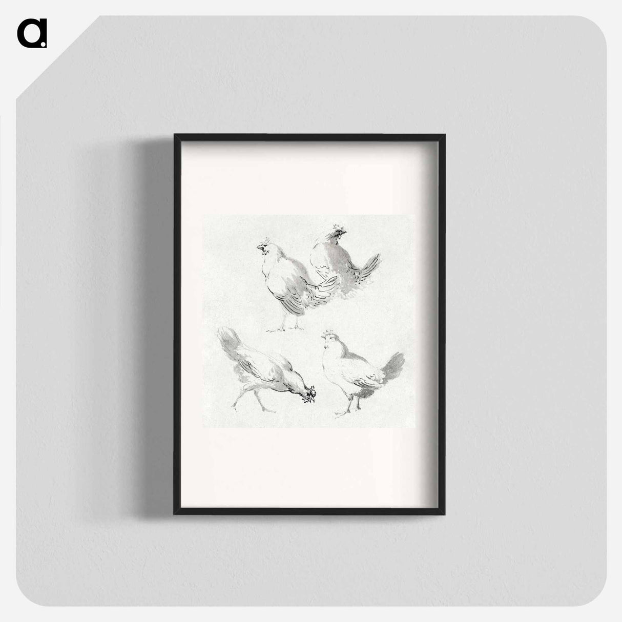 Four chickens - アールト シューマン Poster.