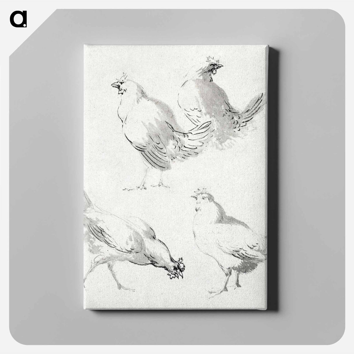 Four chickens - アールト シューマン Canvas.