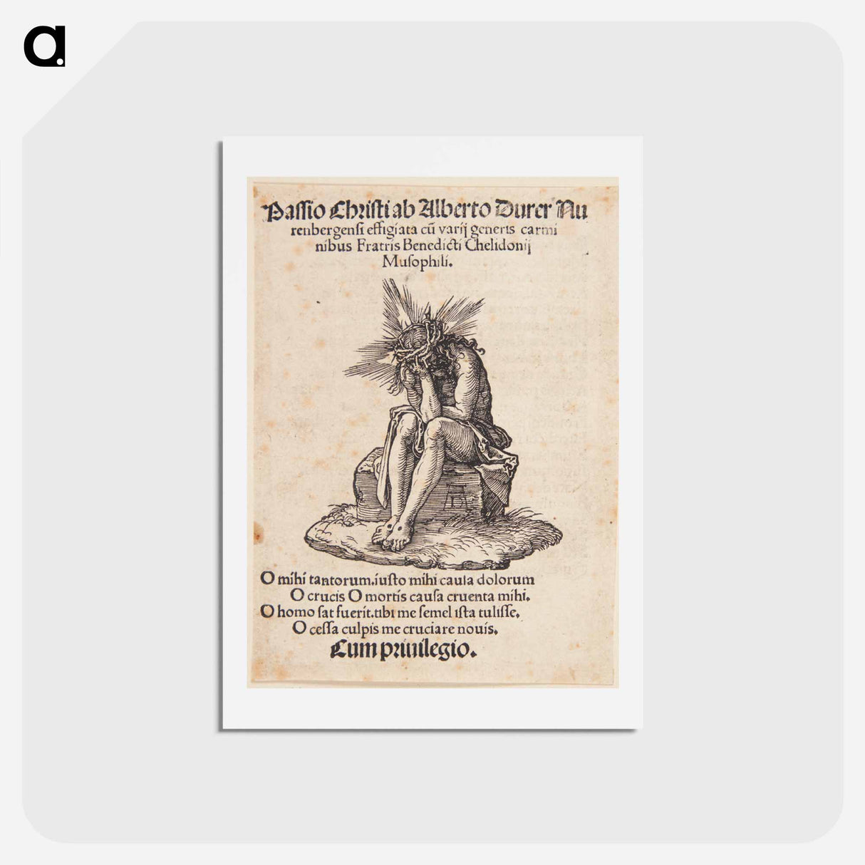 アートポストカード-Title page with Christ as a man of sorrows - アルブレヒト デューラー Postcard.