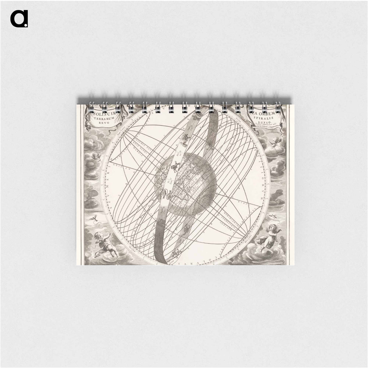 Hemelkaart van de baan van de zon rond de aarde, volgens Ptolemaeus - アンティーク地図 Memo.